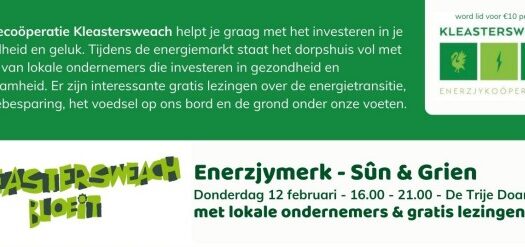 Enerzjymarkt Sûn en Grien Kleastersweach over duurzaam wonen en leven